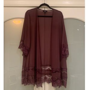 TORRID Dusty Purple Lace Kimono EUC